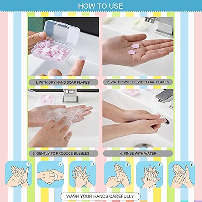 FERCAISH 400 PETAL SOAP SHEETS, PORTABLE AND DISSOLVABLE SOAP PAPER SHEETS FOR HAND WASHING AND CLEANING, PERFECT FOR CHILDREN AND ADULTS ON OUTDOOR TRAVEL AND CAMPING HIKING(4 BOX SET) - Image 5
